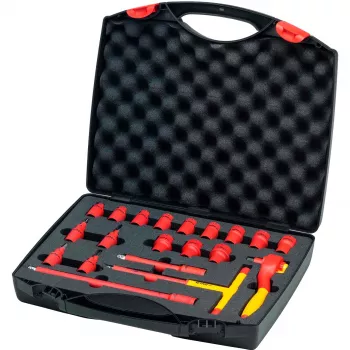 Wiha 43023 isoliertes Ratschenschlüssel-Set, 3/8 Zoll