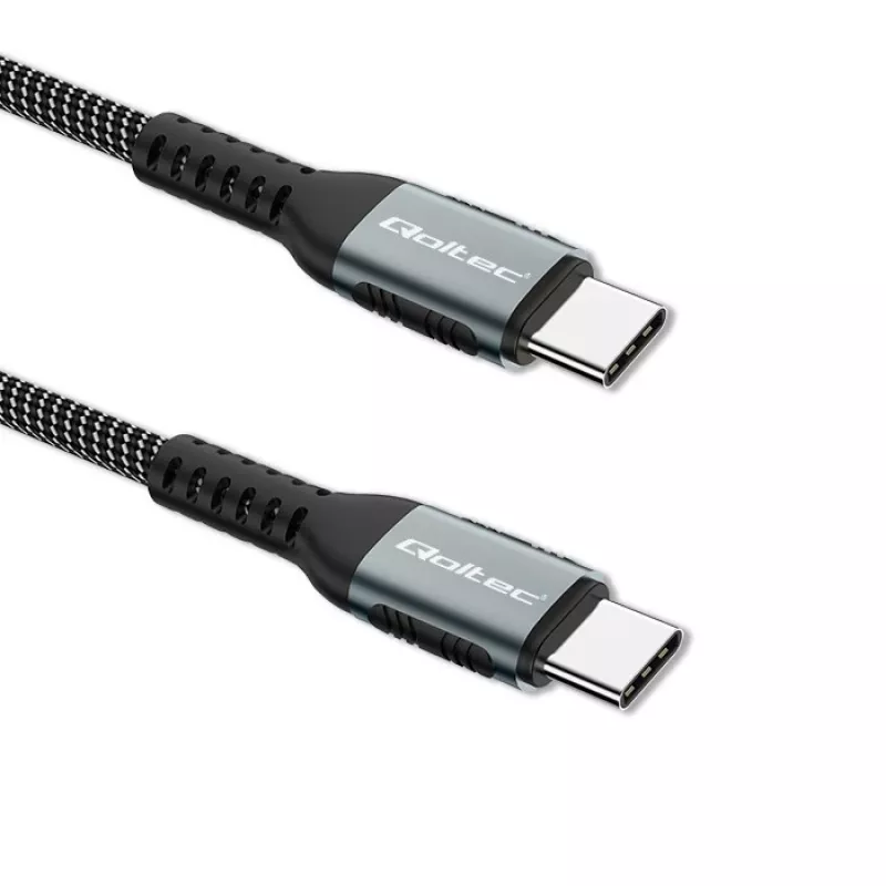 Qoltec Kabel USB 2.0 Typ C auf USB 2.0 Typ C 100W QC 3.0 PD 1m Schwarz
