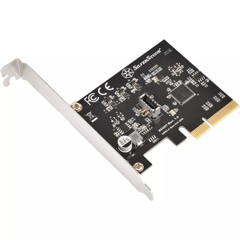 SilverStone SST-ECU07 PCIe-3.0-x4-USB-3.2-Gen-2x2-Adapterkarte, 1x interner USB-C, Low Profile