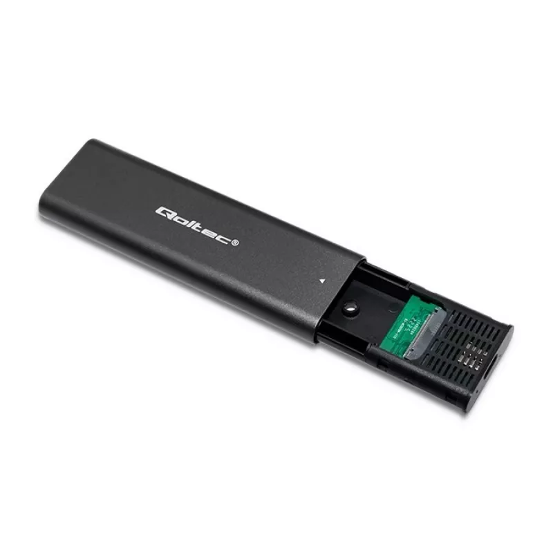 Qoltec 50312 M.2 NVMe SSD-Gehäuse, USB Type-C, schwarz