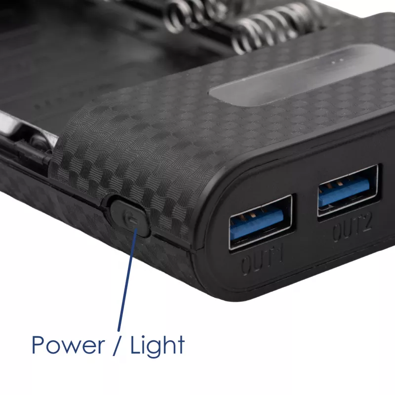 Akyga AK-BC-04 Powerbank-Gehäuse 20000 mAh, 8x 18650, 18W PD QC4+, USB-C, 2x USB-A, Lightning