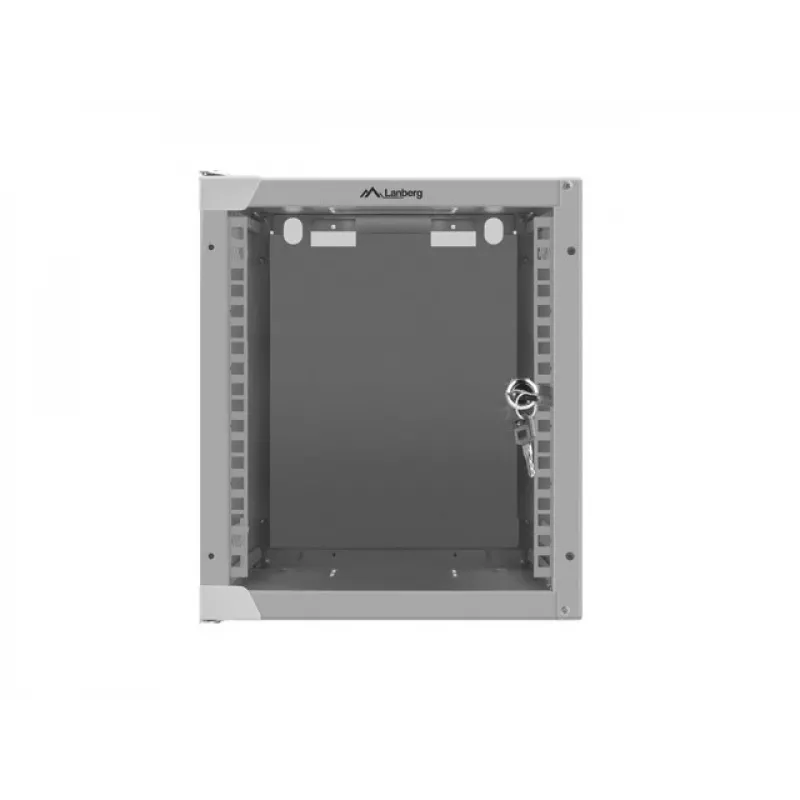 Lanberg WF10-2306-10S 10" Wandschrank (Rack) 6U, 336×280×310 mm, Glastür, 20 kg, grau (RAL 7035)
