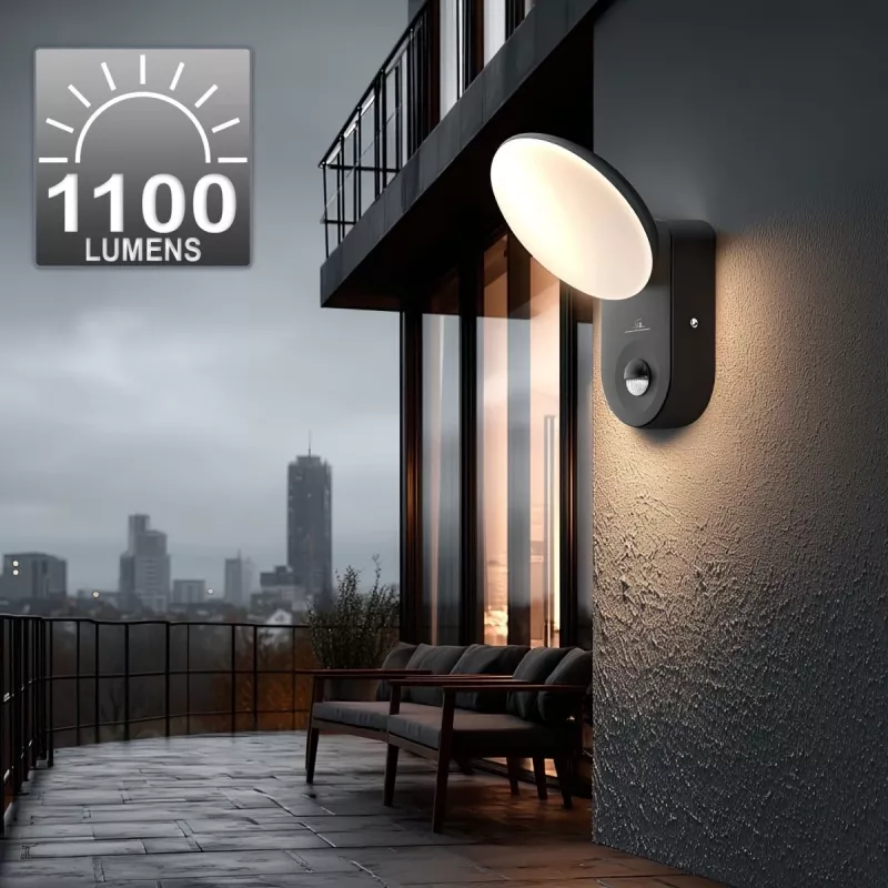 MACLEAN MCE367 Wandleuchte LED mit PIR-Sensor, Außen-Wandleuchte mit Bewegungsmelder
