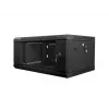 Lanberg WF01-6404-10B 19-Zoll-4HE-Wandgehäuse (Rack), 600x450 mm, Tür aus gehärtetem Glas, zerlegt (Flat Pack), IP20, 60 kg, Schwarz RAL 9004