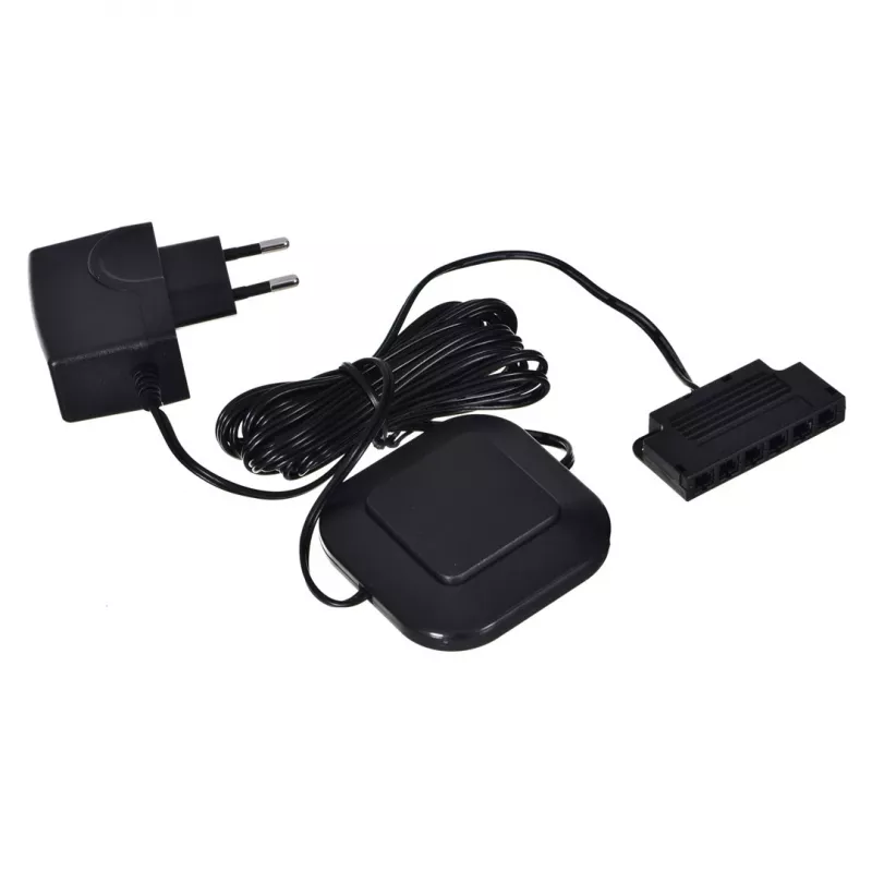 Regalmontierte LED-Leuchte cama meble 2LED blau, rechteckig, Aufputz, transparent/schwarz
