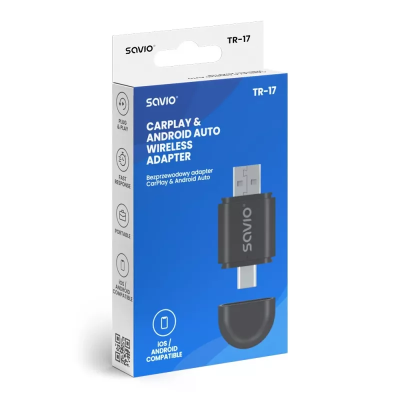 Savio TR-17 kabelloser CarPlay- und Android-Auto-Adapter