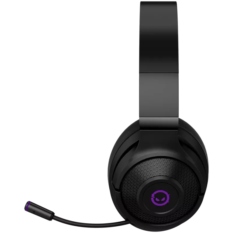 Lorgar Noah 702 (LRG-GHS702) kabelloses Gaming-Headset, Bluetooth 5.3, USB-Empfänger, 3,5 mm AUX, 40-mm-Treiber, 1000 mAh, RGB, Schwarz
