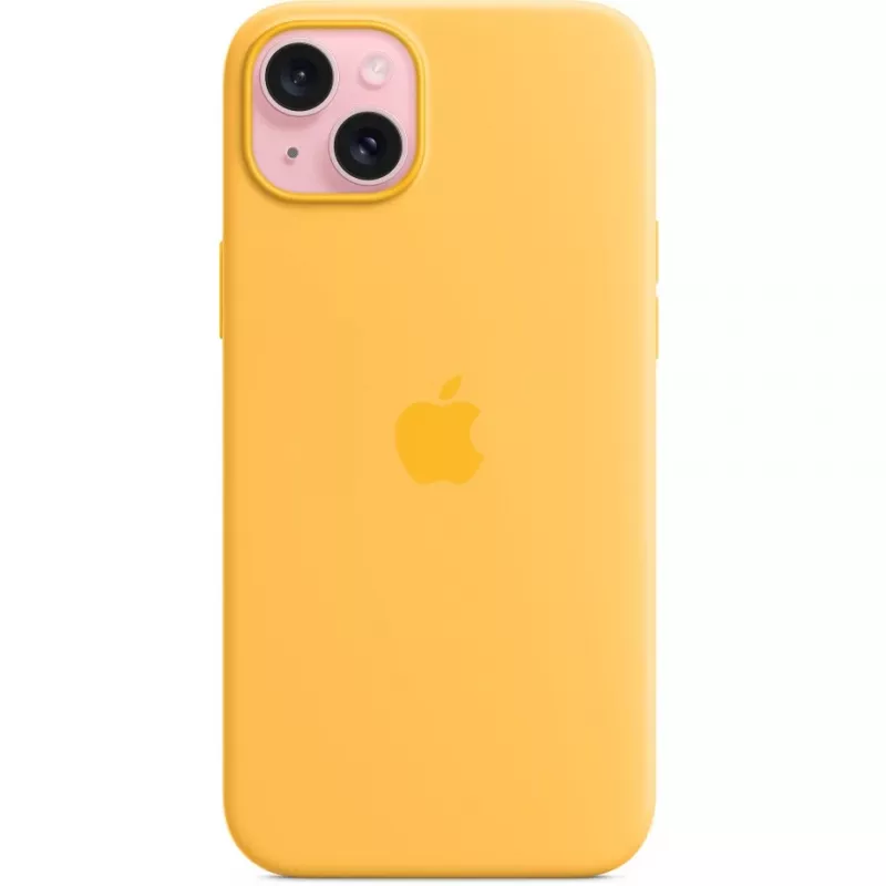 Apple iPhone 15 Plus Silikon Case mit MagSafe, Sunshine, MWNF3ZM/A