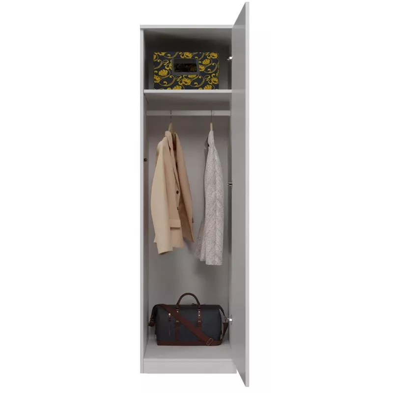 Kleiderschrank Top e Shop SD-50 BI mit 5 Einlegeböden, 1 Tür, weißem Rahmen