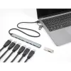 Delock 64273 7 Port Slim USB Hub, USB Type-C oder Typ-A auf 1x USB 5 Gbps Typ-A + 6x USB 2.0 Typ-A