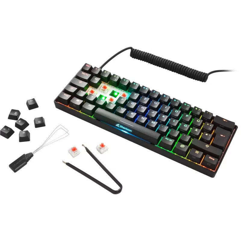 SKILLER SGK50 S4, Gaming-Tastatur schwarz, IT-Layout, Kailh Red