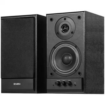 Multimedia - Lautsprecher SVEN SPS-702 (Stereo, 40W, 40Hz-22Hz, schwarzes Leder)
