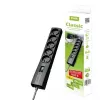 EVER Classic T/LZ09-CLA030/0000 Überspannungsschutz, 5 Steckdosen, 3 m, 250 V, Kindersicherung, LED, schwarz