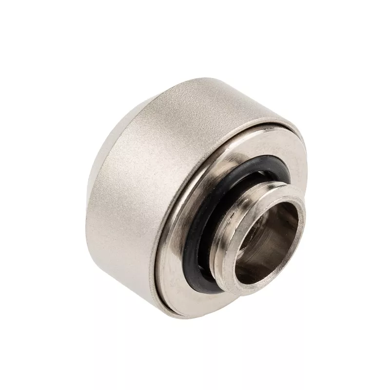 Hardtube-Fitting OPTIMUS für 12 mm starre Rohre, Satin Nickel Ausführung