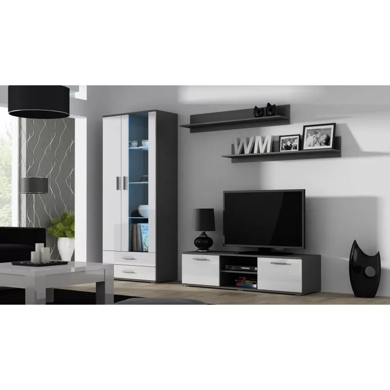 Cama TV-Ständer SOHO 140 grau/weiß glänzend