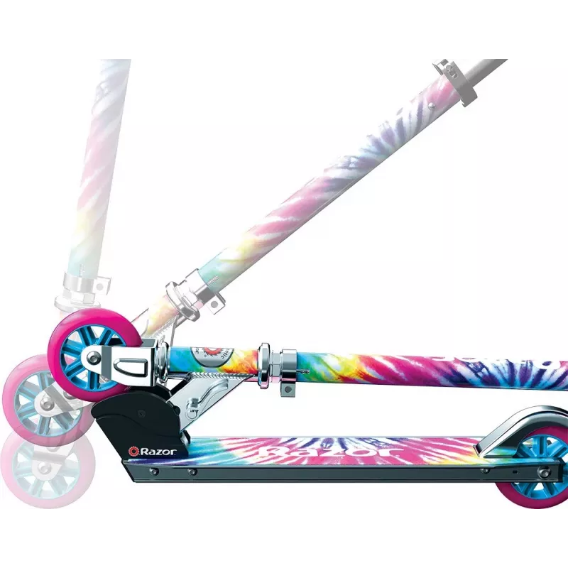 Kinderroller Razor A Tie-Dye — faltbarer 2-Rad-Aluminium-Roller, verstellbarer Lenker, ABEC-5, max. Belastung 65 kg
