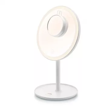 Freistehender LED-Schminkspiegel ETA Fenité rund 20 cm, Touch-Steuerung, USB, integrierte LiPo-Batterie