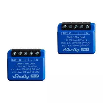 Shelly 1 Mini Gen3 Smart-Relais, 2er-Pack