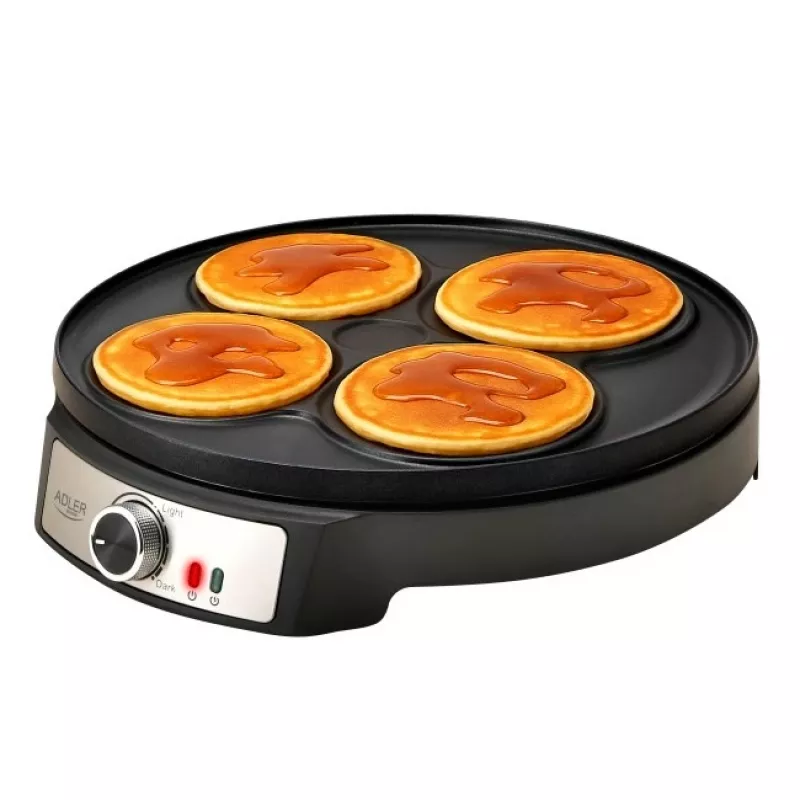 Adler AD 3093 2-in-1 doppelseitiger elektrischer Crêpe-Maker, 1600 W, Schwarz