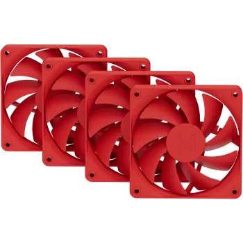 Computer-Kühllüfter HYTE FA12-RR-4 120 mm, 1500 U/min, 72 m³/h, 1,6 mmH2O, Fluiddynamisches Lager, rot, 4er-Pack