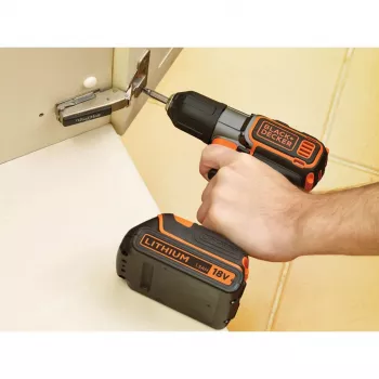 Bohrmaschine Black & Decker ASD18K-QW, Schlüssellos, 1,5 Ah, Schwarz/Orange