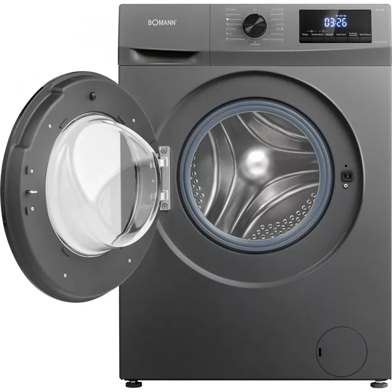 BOMANN WA 7185 Frontlader-Waschmaschine, 8 kg, 1400 U/min, titan/schwarz