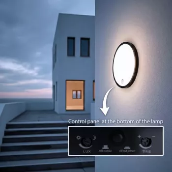 LED-Lampe mit PIR-Sensor MACLEAN MCE525 B – Außenwandleuchte, bewegungsaktivierte LED