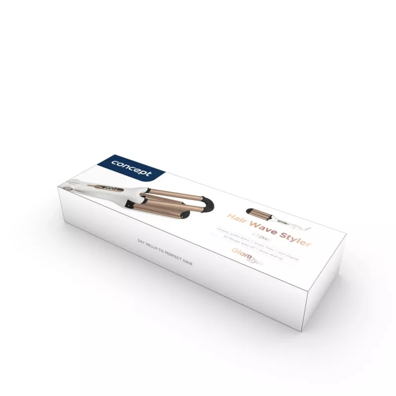 Concept GLAM Style KT2140 Haarwaver, 100 W, 9 Temperaturstufen, Keramikbeschichtung, 1,8 m Drehkabel, Roségold