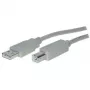 USB 2.0 A > B (ST-ST) 3m Adapterkabel Grau