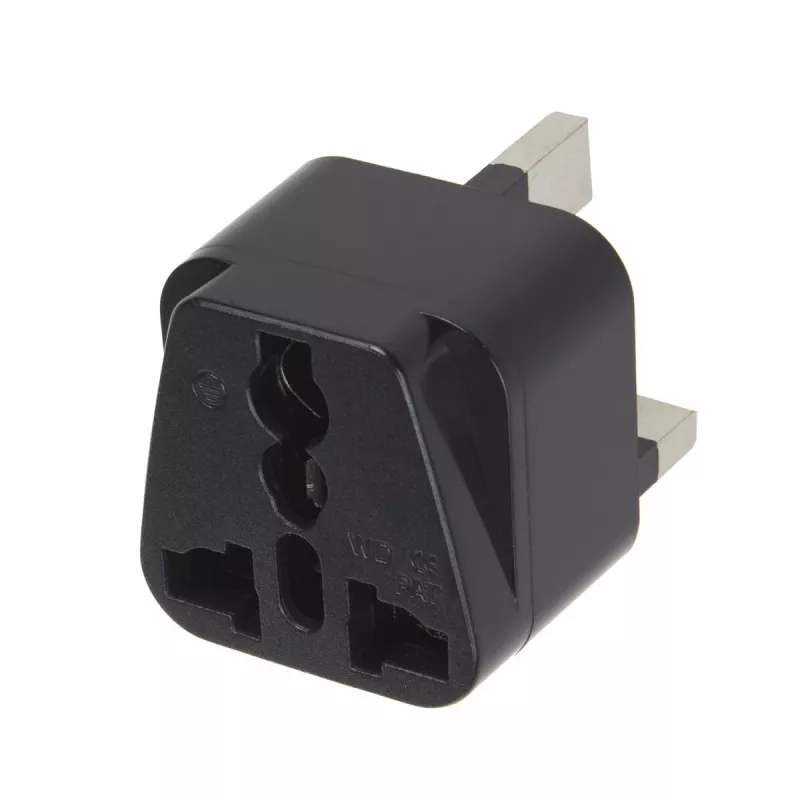 Maclean MCE154 Netzstecker-Adapter, EU-Steckdose auf UK-Stecker, Schwarz