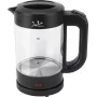 Jata HA702 Wasserkocher, 1,2 l, 1500 W, Borosilikatglas, kabellos, Schwarz