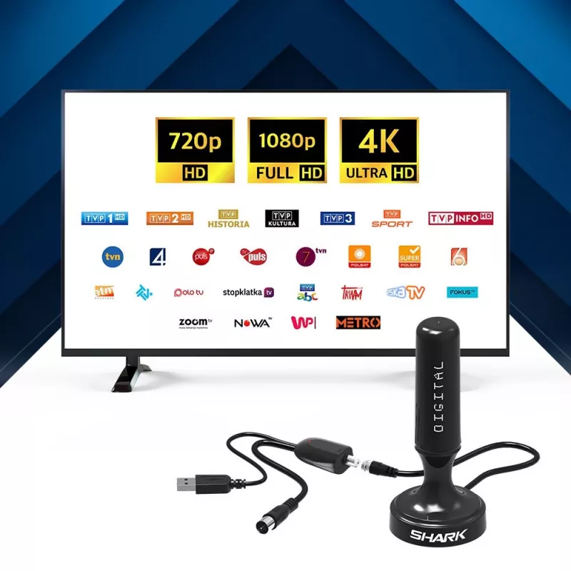Auto DVB-T Antenne Shark SHA301CAR mit Aktivverstärker für Fahrzeug-TV-Empfang