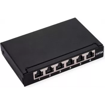 ROLINE Mini-Patchpanel 6xRJ45 geschirmt Cat.6A/Kl.EA 0,5HE (26.11.0299)