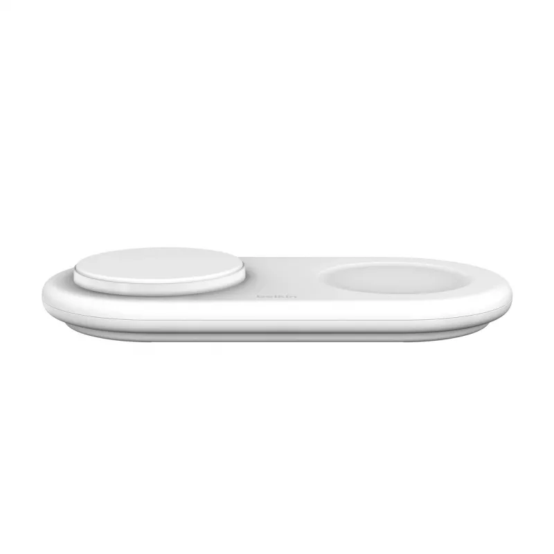 Belkin WIZ021VFWH - 2-in-1 kabelloses Ladepad mit Qi2-Technologie 15 W, Weiß