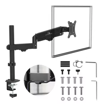 Monitorhalterung MACLEAN MC-135 Gasdruckfeder für 17-Zoll–32-Zoll-Bildschirme, Belastung 2–10 kg, schwarz