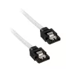 Corsair CC-8900253 Premium Sleeved SATA-Kabel, 60 cm, 2er-Pack, weiß
