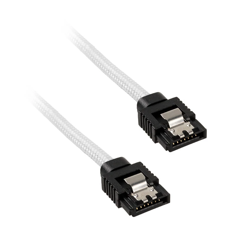 Corsair CC-8900253 Premium Sleeved SATA-Kabel, 60 cm, 2er-Pack, weiß