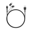 AUKEY CB-BAL5 3-in-1 Geflochtenes Kabel, Micro-USB / USB-C / Lightning, 1,2 m, Schwarz