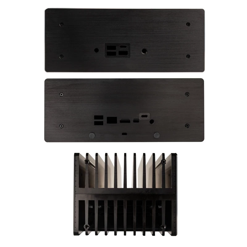 Akasa Turing ABX UCFF lüfterloses Gehäuse für AMD Mini-PC (Gigabyte BRIX 4000U), Aluminium, Schwarz