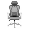 Gaming-Stuhl huzaro Combat 2.7 — ergonomischer Stoff-Gaming-Sessel, grau, Mesh-Rückenlehne, höhenverstellbar, Neigemechanismus, 120 kg max.