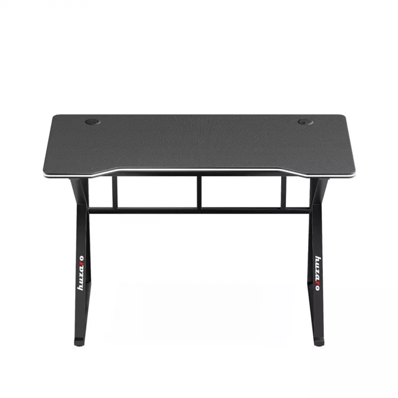 Gaming-Schreibtisch huzaro Hero 1.6 Schwarz — gerader Tisch aus MDF/Carbon 1200×600×750 mm, Metallgestell