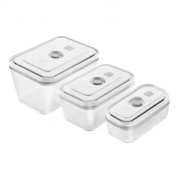 Frischhaltedose ZWILLING FRESH & SAVE Rechteckig Glas/Kunststoff-Set 3 Stück, 0,35/0,75/1,6 l, luftdicht, mikrowellen-/ofengeeignet/kühlschranktauglich