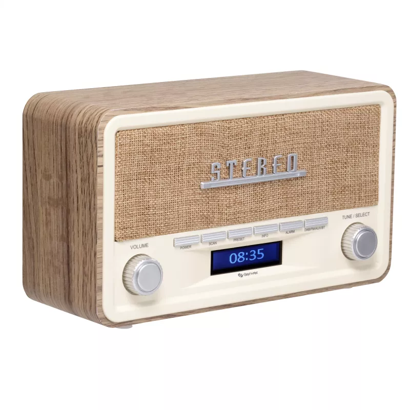 Denver DAB-18LW DAB+/FM Retro-Radio, Bluetooth, Holzoptik hell