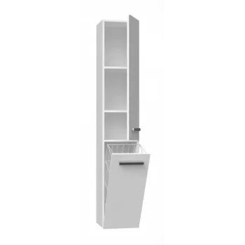 Badezimmerschrank NEL IV 31x30x174 cm, weiß, glänzend