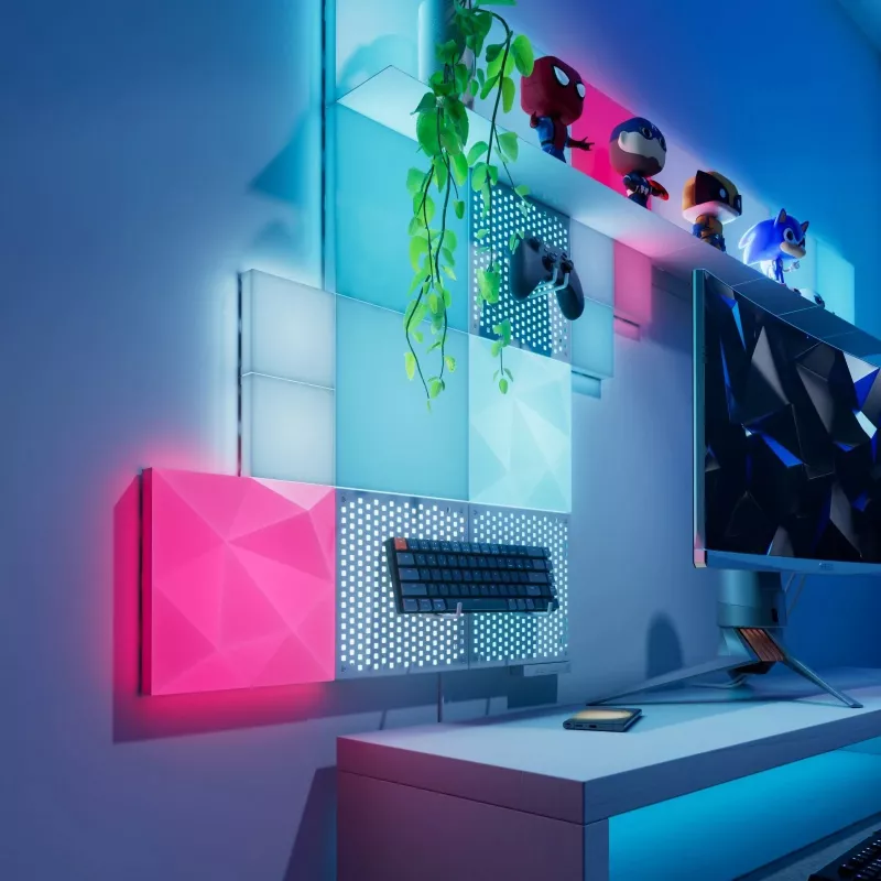 Nanoleaf Blocks Big Squares Starter Kit N8100K02-6BS, 6 LED-Panels, 16 Mio.+ Farben, WLAN 2,4 GHz, kompatibel mit Apple Home/Alexa/Google Home/SmartThings