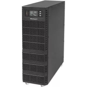 Qoltec 52284 USV unterbrechungsfreie Stromversorgung | 10kVA | 10000W | Leistungsfaktor 1,0 | LCD | EPO | USB | Online