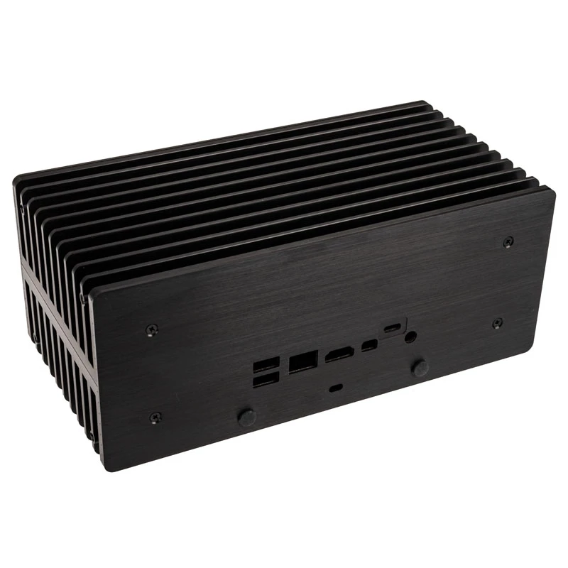 Akasa Turing ABX UCFF lüfterloses Gehäuse für AMD Mini-PC (Gigabyte BRIX 4000U), Aluminium, Schwarz