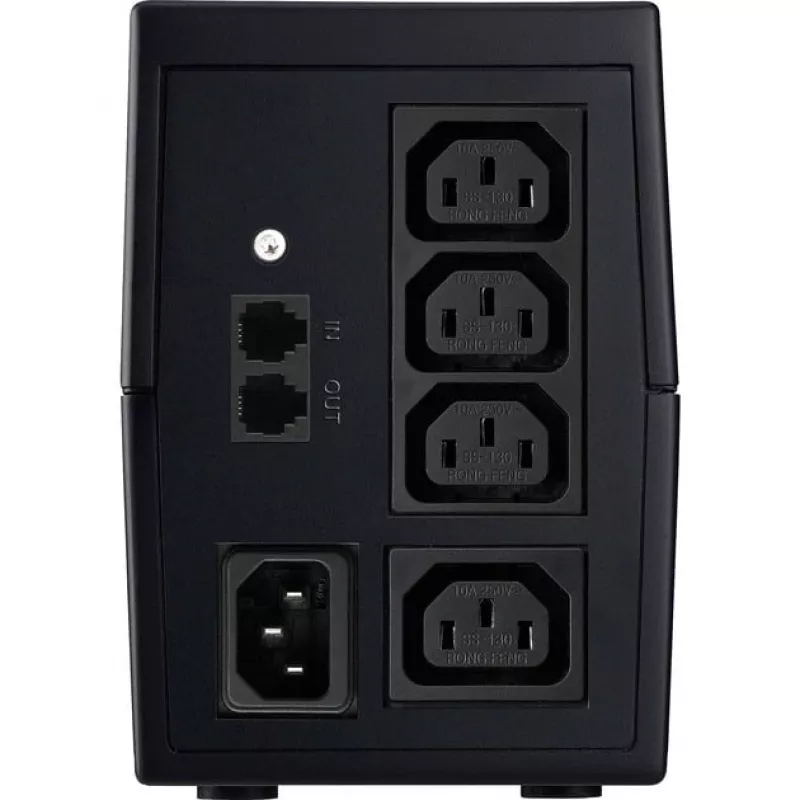 BlueWalker PowerWalker VI 650 SH IEC USV, 650 VA (0,65 kVA), 360 W, 4 Ausgänge, 7 Ah, USB, 220-240 V, Schwarz