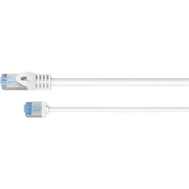 Goobay Ultra-Flexibles CAT 6A Patchkabel schlank U/UTP Weiß - extra-kurzer Stecker (74301)