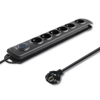 Überspannungsschutz Qoltec 50112 Schwarz 6 AC-Steckdosen 230V 3m
